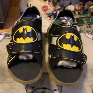 Batman Begins Light-Up Sandals with Closed Open toes, Toddler Size US 12- New